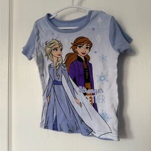 Disney Frozen Blue and White Short Sleeve Tees